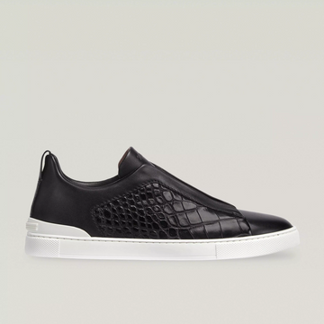 Triple Stitch Alligator Leather Sneakers