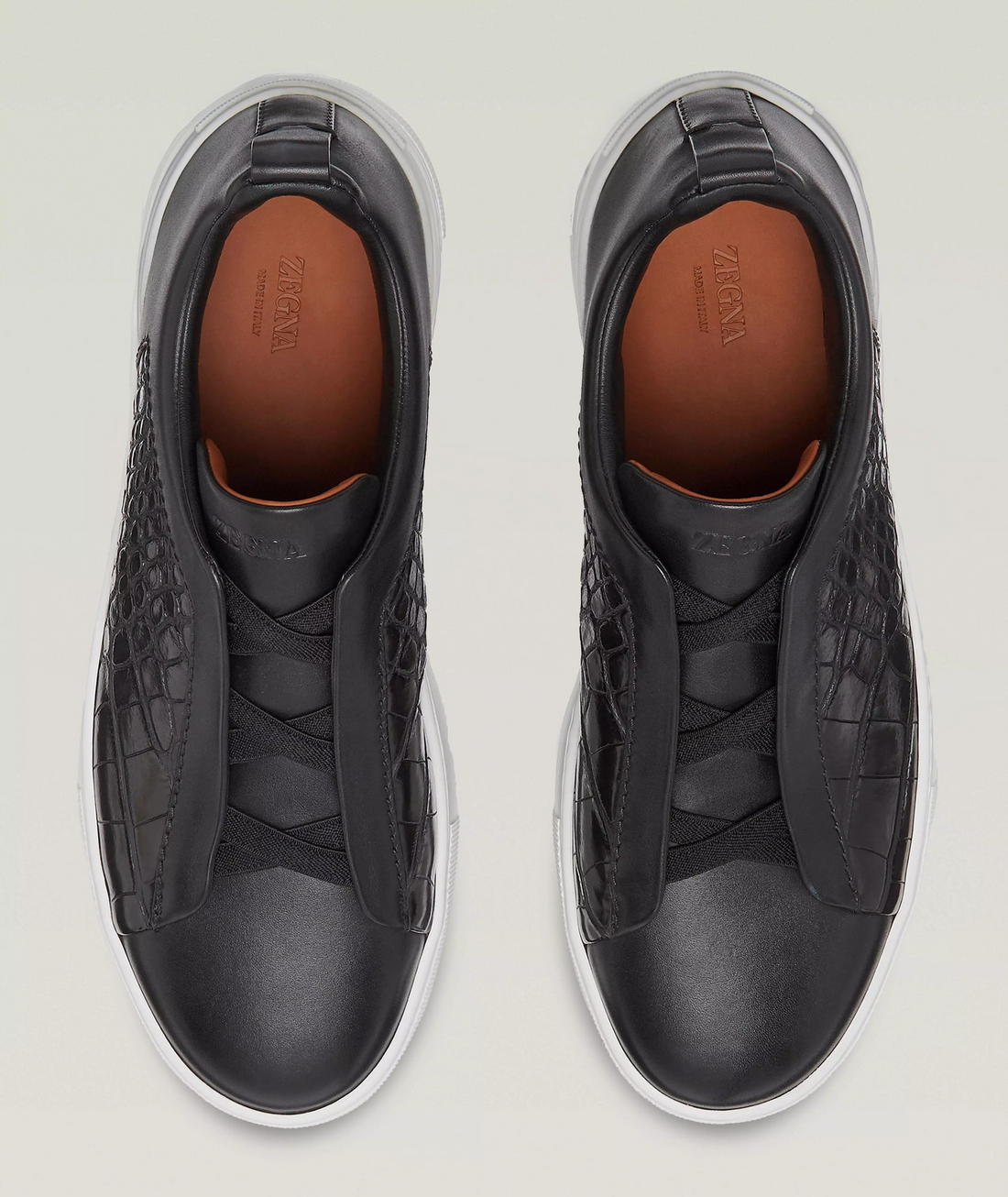 Triple Stitch Alligator Leather Sneakers