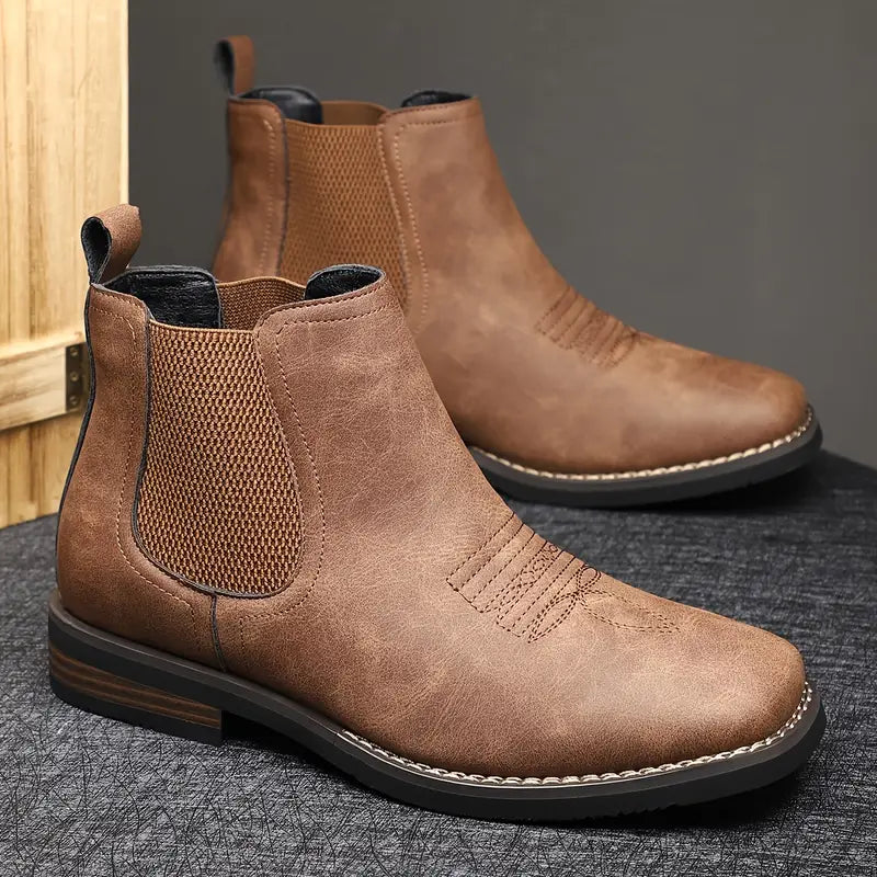 Square Toe Chelsea Ankle Boots