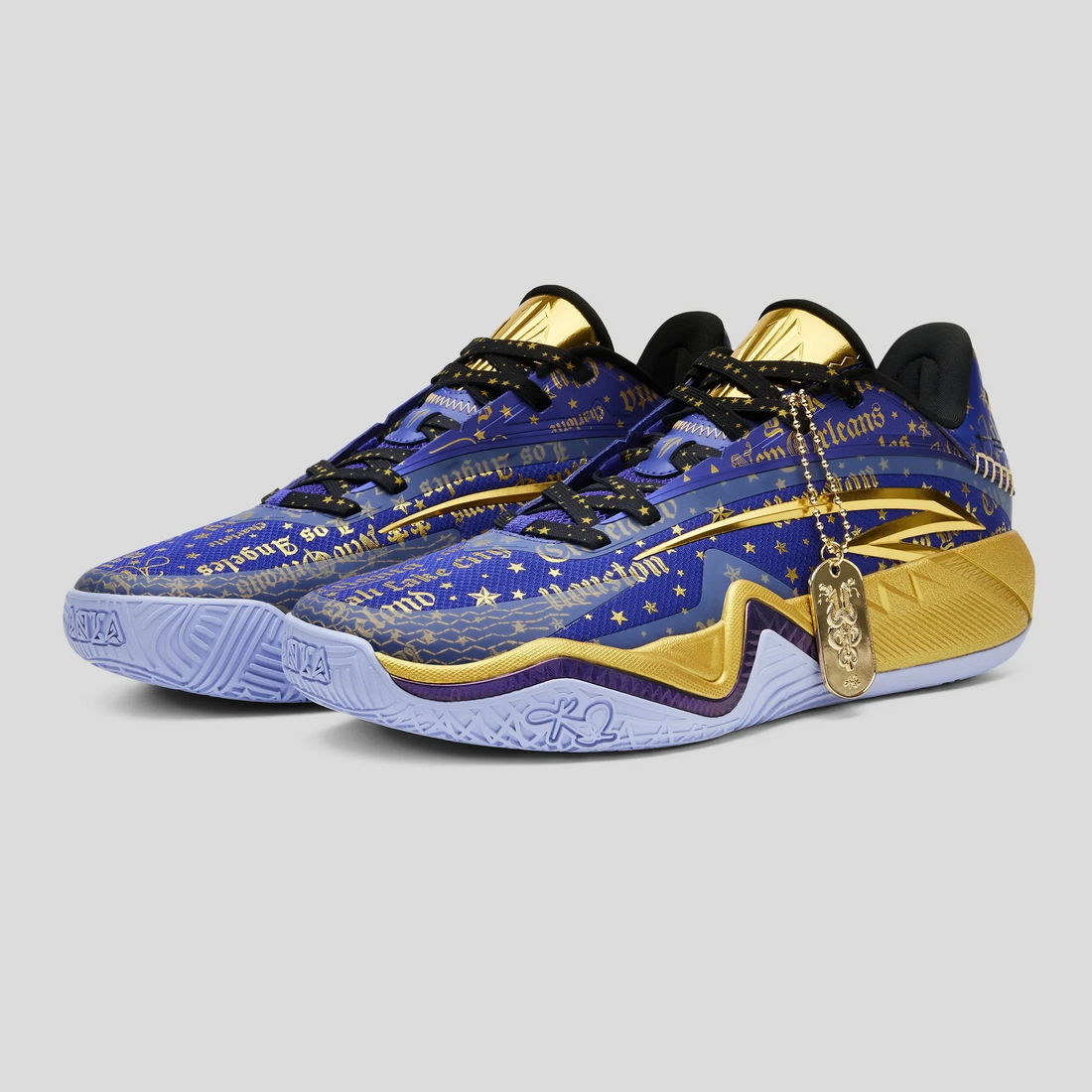 Premium Gold-Accent Men's Basketball Sneakers
