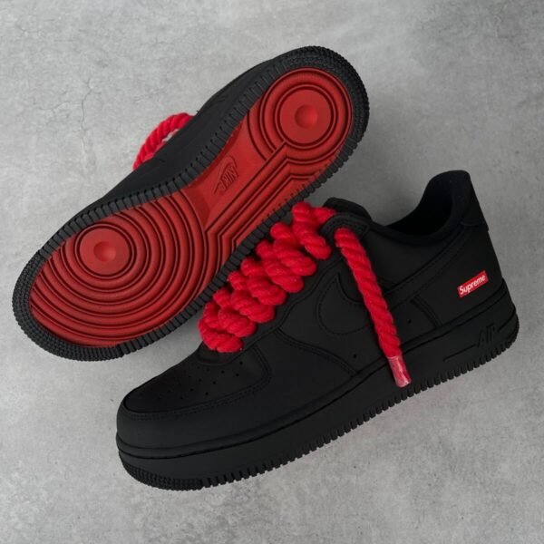 Black “Rope Laces Red Tint” V1 Sneakers