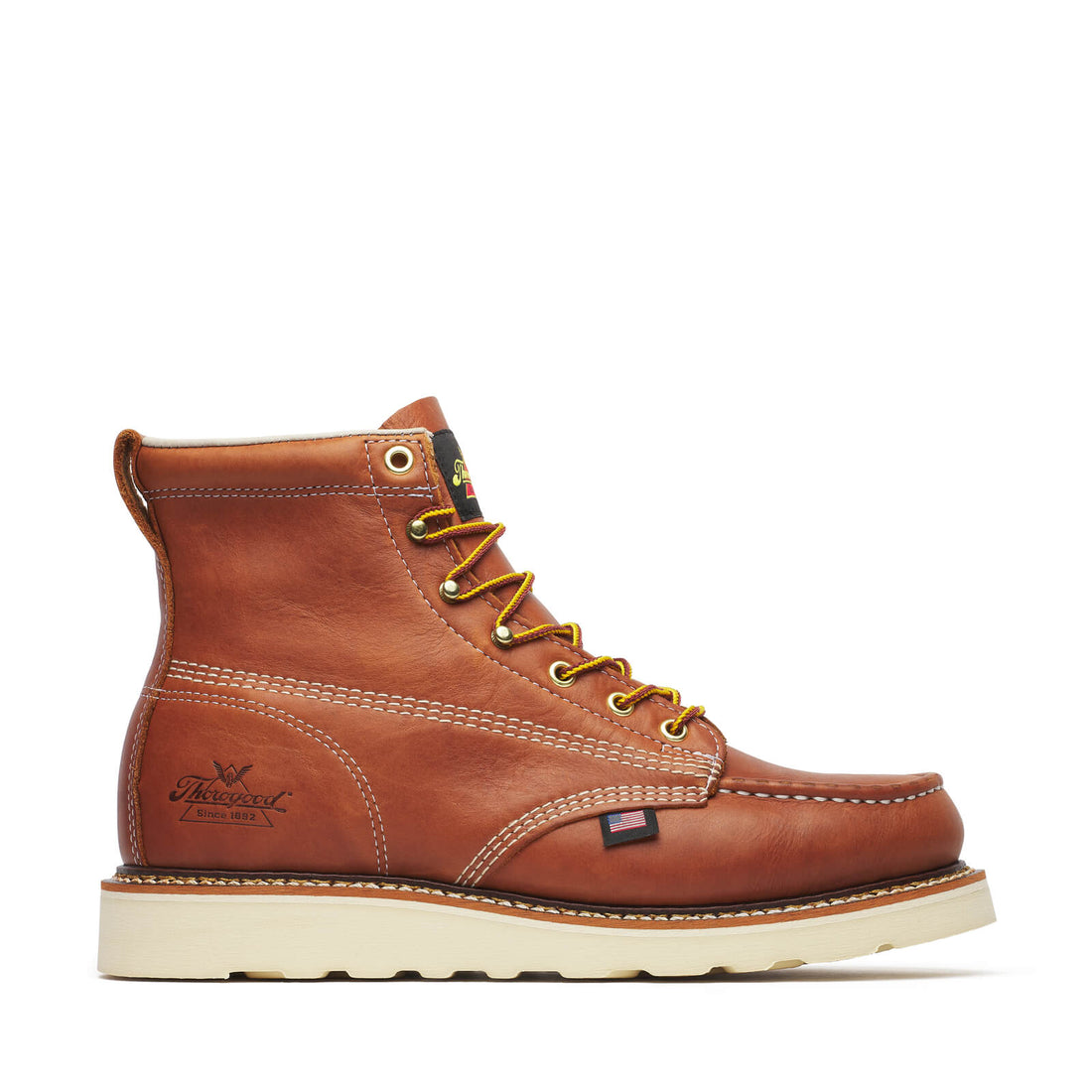 Men's Leather Platform Work Boots- 6″ Moc Toe