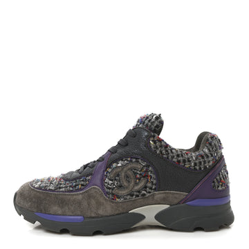 Suede Tweed Goatskin Sneakers