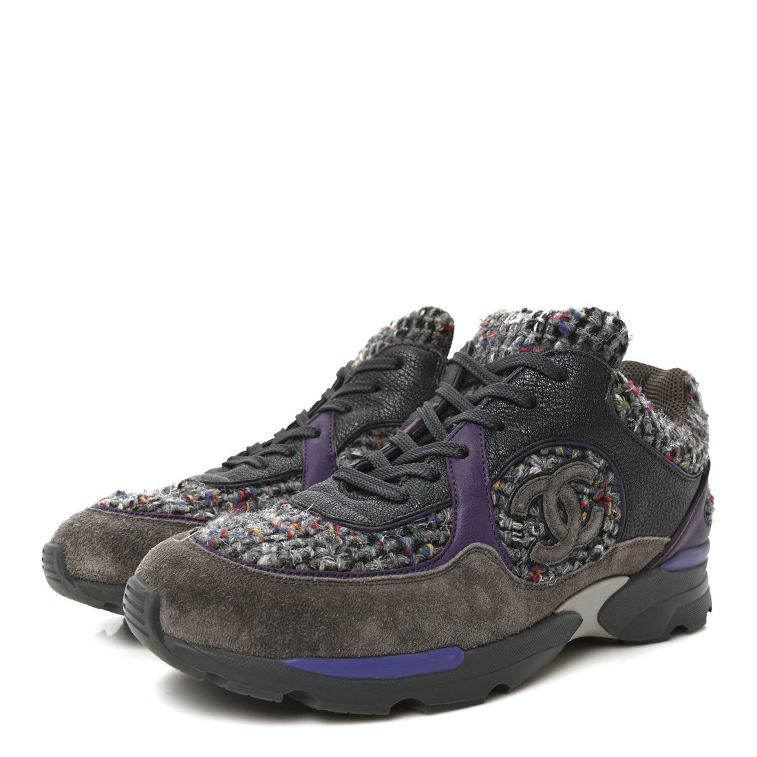 Suede Tweed Goatskin Sneakers