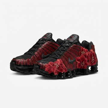 Black & Red Floral Embroidery Sneaker